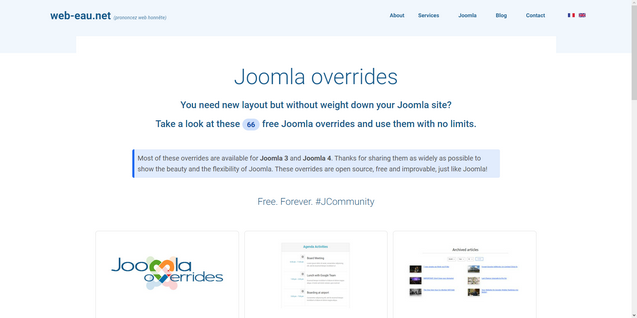 Joomla overrides web-eau.net