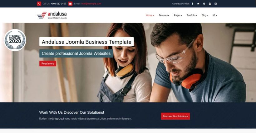 Andalusa - Template Joomla 4 & Joomla 3 pour les entreprises industrielles