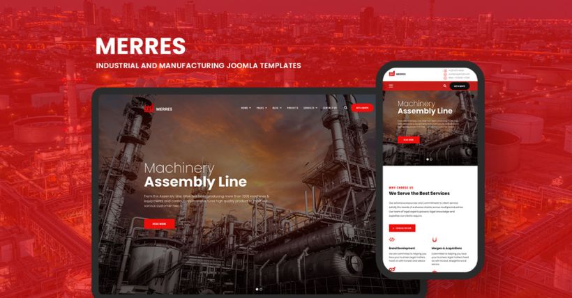 Merres - Template Joomla 4 pour l'industrie et la fabrication