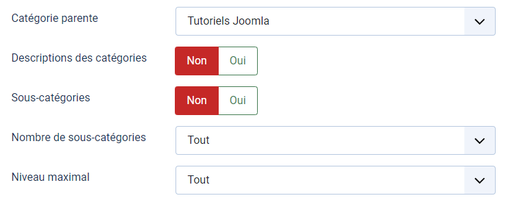 Categories list, module gratuit pour Joomla 4