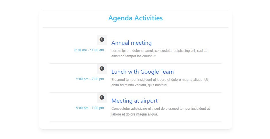 Joomla override - Agenda activities