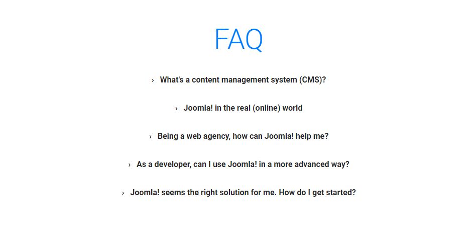 Exemple de FAQ réalisée pour Joomla avec une override
