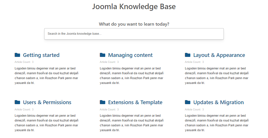 Knowledge base with Joomla 4